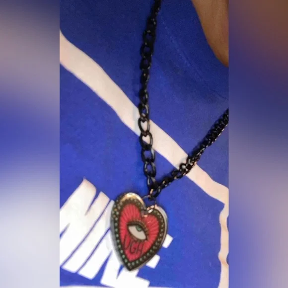 UGH Eyeroll Sarcasm Whatever 90s Eye Providence Ra Sun Rays Kawaii Punk Necklace - Picture 8 of 9